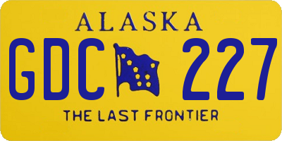 AK license plate GDC227