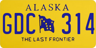 AK license plate GDC314
