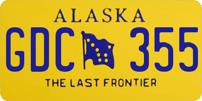 AK license plate GDC355