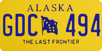 AK license plate GDC494
