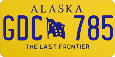 AK license plate GDC785