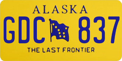 AK license plate GDC837