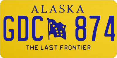 AK license plate GDC874