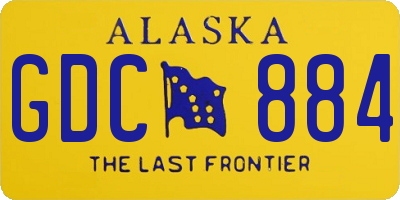 AK license plate GDC884