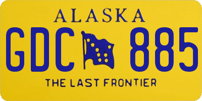 AK license plate GDC885