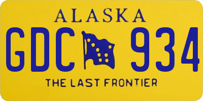 AK license plate GDC934