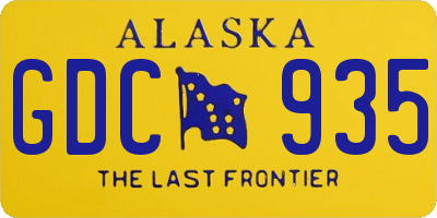 AK license plate GDC935