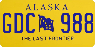 AK license plate GDC988