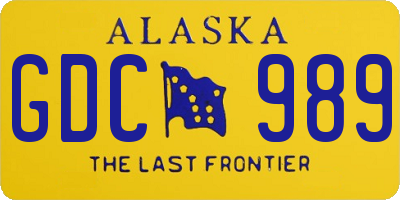 AK license plate GDC989