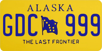 AK license plate GDC999