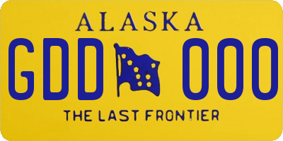 AK license plate GDD000