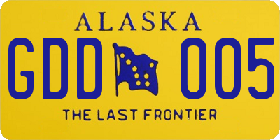 AK license plate GDD005