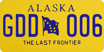 AK license plate GDD006