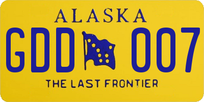 AK license plate GDD007