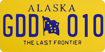 AK license plate GDD010