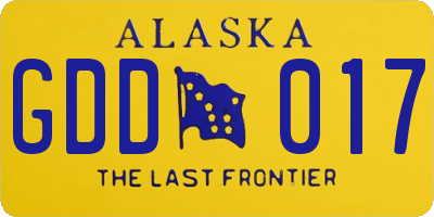 AK license plate GDD017