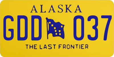 AK license plate GDD037