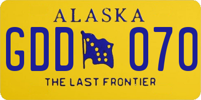 AK license plate GDD070