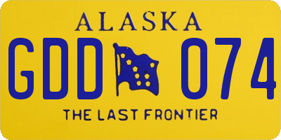 AK license plate GDD074