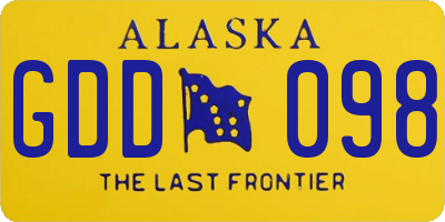 AK license plate GDD098