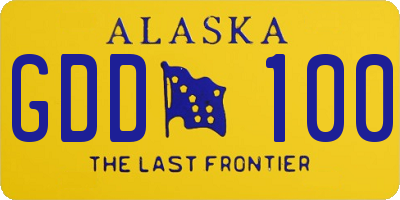 AK license plate GDD100