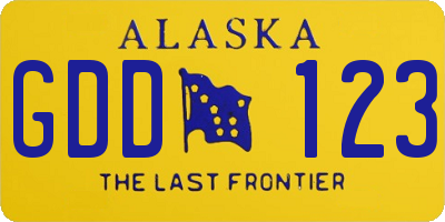 AK license plate GDD123