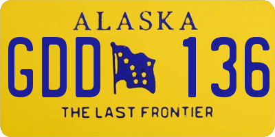 AK license plate GDD136