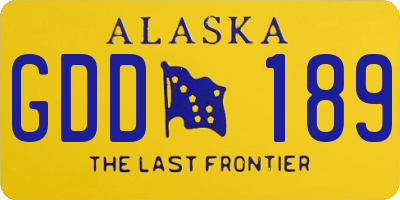 AK license plate GDD189