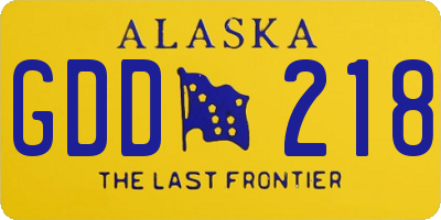 AK license plate GDD218