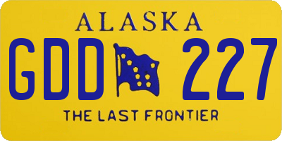 AK license plate GDD227