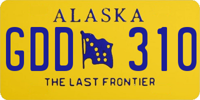 AK license plate GDD310