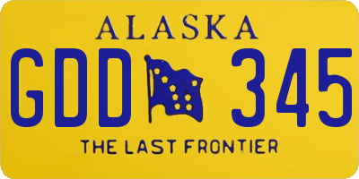 AK license plate GDD345