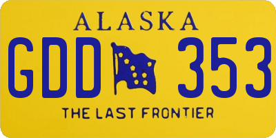 AK license plate GDD353