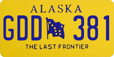 AK license plate GDD381