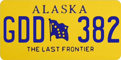 AK license plate GDD382