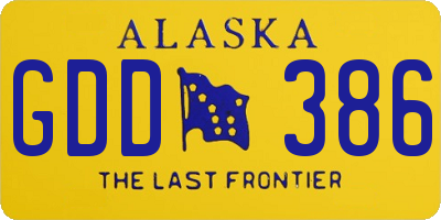 AK license plate GDD386