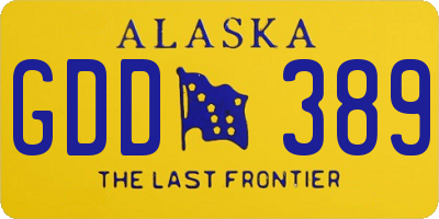 AK license plate GDD389