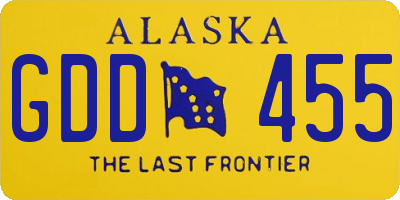 AK license plate GDD455