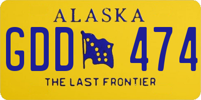 AK license plate GDD474