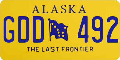 AK license plate GDD492