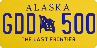 AK license plate GDD500