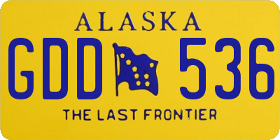 AK license plate GDD536