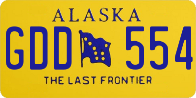 AK license plate GDD554