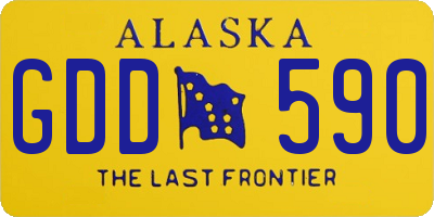 AK license plate GDD590