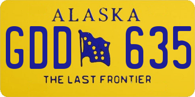 AK license plate GDD635