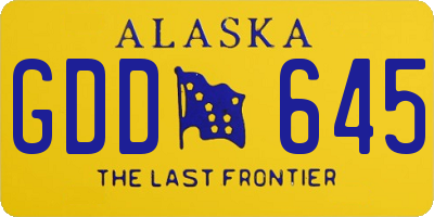 AK license plate GDD645