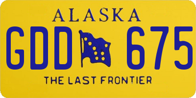 AK license plate GDD675