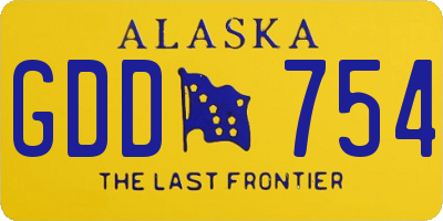 AK license plate GDD754