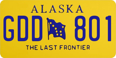 AK license plate GDD801