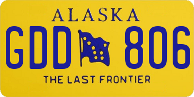 AK license plate GDD806